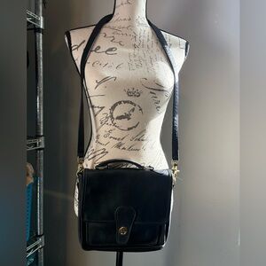 Coach Vintage Station Bag 5130 Black Leather Crossbody Made in USA